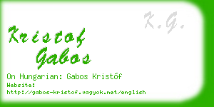 kristof gabos business card
